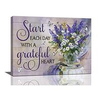 Stampa artistica da parete con lavanda viola, stampa rustica con margherite e citazioni motivazionali, decorazione da parete moderna per la casa, bagno, camera da letto, soggiorno, 40,6 x 30,5 cm