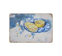 Stampa artistica da parete con limone, motivo: cottagecore estivo, poster con cibo francese, pittura con natura morta in metallo, decorazione per la casa, decorazione per la casa, cartello da parete