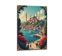 Stampa artistica da parete con moschea diurna, poster di architettura, splendido poster su tela, poster decorativo da parete su tela e stampa artistica moderna per la camera da letto, poster
