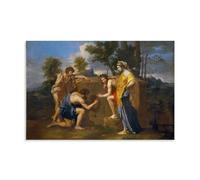Stampa artistica da parete con Nicolas Poussin et in Arcadia Ego (i pastori di Arcadia), seconda versione, fine anni '30, stampa artistica da parete per camera da letto, decorazione per la casa