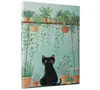 Stampa artistica da parete con piante grasse verdi, poster con stampe di gatti, decorazione estetica per la casa per soggiorno, camera da letto, ufficio, senza cornice, 20,3 x 30,5 cm