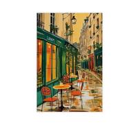 Stampa artistica da parete con scena di bistrot francese, stampa artistica da parete, per soggiorno e camera da letto, 20 x 30 cm