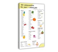 Stampa artistica da parete con scritta "Baby's First 100 Foods List", stampa artistica da parete, per soggiorno, camera da letto, 20 x 30 cm