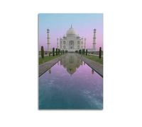 Stampa artistica da parete con Taj Mahal rosa, stampa romantica, poster di architettura, dolce immagine su tela, decorazione amorosa per soggiorno, decorazione artistica da parete moderna da appendere