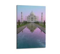 Stampa artistica da parete con Taj Mahal rosa, stampa romantica, poster di architettura, dolce immagine su tela, decorazione amorosa per soggiorno, decorazione artistica da parete moderna da appendere