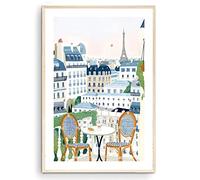 Stampa artistica da parete con Torre Eiffel, Francia, poster parigino, decorazione di Parigi, regalo di viaggio, poster di viaggio, Europa, inaugurazione della casa (senza cornice) (12 x 18)