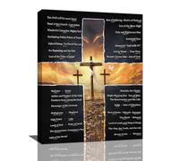 Stampa artistica da parete con versi della Bibbia cristiana, immagine con croce di Cristo, decorazione da parete con citazioni ispiratrici, stampa su tela, decorazione religiosa cattolica, opere