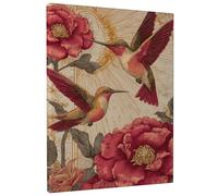 Stampa artistica da parete floreale con colibrì primaverile, stampa su tela, stampa su tela, decorazione per la casa in stile vintage, per soggiorno, camera da letto, ufficio, regalo, 30,5 x 40,6 cm