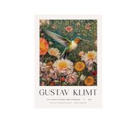 Stampa artistica da parete floreale con stampe botaniche Gustav-Klimt con fiori e uccelli, poster su tela per soggiorno, decorazione per la casa (SKU1,11 x 18 pollici = (30 x 45 cm), senza cornice)