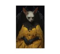 Stampa artistica da parete in stile gotico con pipistrello albino, decorazione artistica da parete per soggiorno e camera da letto, 30 x 45 cm