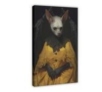 Stampa artistica da parete in stile gotico con pipistrello albino, decorazione artistica da parete per soggiorno e camera da letto, 60 x 90 cm