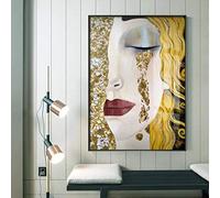 Stampa artistica da parete in stile nordico, 50 x 70 cm, motivo: lacrime dorate di Gustav Klimt