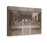 Stampa artistica da parete in stile retrò, stampa artistica da parete con immagine di Leonardo Da Vinci, motivo: L'ultima cena di Leonardo Da Vinci, decorazione artistica da parete per soggiorno e