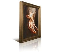 Stampa artistica da parete, mano di Gesù, mano di Dio, decorazione religiosa per la casa, poster cristiano realistico, arte ispiratrice retrò incorniciata pittura decorativa e immagine artistica