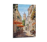 Stampa artistica da parete minimalista su tela con stampa di Montpellier Francia per soggiorno, camera da letto, bagno, ufficio, decorazione per la casa, 30 x 45 cm