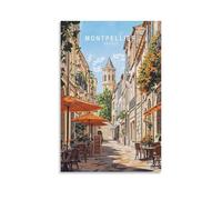 Stampa artistica da parete minimalista su tela con stampa di Montpellier Francia per soggiorno, camera da letto, bagno, ufficio, decorazione per la casa, 30 x 45 cm