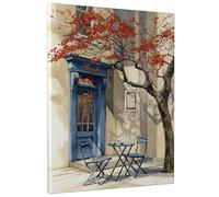 Stampa artistica da parete su tela con albero autunnale, stampa con scena rossa e blu, decorazione per la casa, per soggiorno, camera da letto, ufficio, 40,6 x 50,8 cm