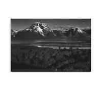 Stampa artistica da parete su tela con Ansel Adams Grand Teton National Park - Monte Moran, stampa artistica da parete su tela, senza cornice, 40 x 60 cm