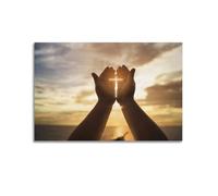 Stampa artistica da parete su tela, con chiesa di Gesù che prega, religiosa, decorazione per camera da letto, moderna per la casa, 20 x 30 cm