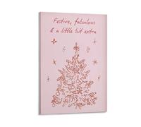 Stampa artistica da parete su tela con citazione divertente con albero di Natale, favolosa ed extra natalizia, decorazione per soggiorno, camera da letto, bagno, ufficio, casa, 30 x 45 cm