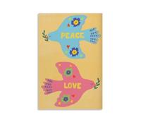 Stampa artistica da parete su tela con colombe della pace e dell'amore, divertente stampa artistica da parete per soggiorno, camera da letto, bagno, ufficio, decorazione per la casa, 50 x 75 cm