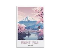 Stampa artistica da parete su tela con immagine del Monte Fuji Giappone, 20 x 30 cm, poster decorativo moderno per la camera da letto