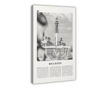 Stampa artistica da parete su tela con immagine di Boca Raton in bianco e nero, con mappa della città degli Stati Uniti, per casa, bar, ristorante, garage, caffetteria, idea regalo, 50 x 75 cm