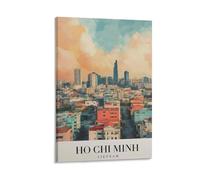 Stampa artistica da parete su tela con immagine di Ho Chi Minh Vietnam in Vietnam, per soggiorno, camera da letto, bagno, ufficio, casa, 30 x 45 cm