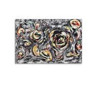 Stampa artistica da parete su tela con immagine di Jackson Pollock Painter Works (grigio oceano), decorazione per soggiorno e casa, 60 x 90 cm
