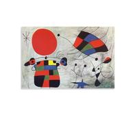 Stampa artistica da parete su tela con immagine di Juan Miro con il sorriso con ali, poster decorativo moderno per la famiglia, 30 x 45 cm