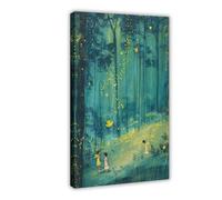 Stampa artistica da parete su tela con immagine di notte delle lucciole, per soggiorno, camera da letto, 50 x 75 cm