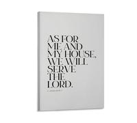 Stampa artistica da parete su tela con Joshua 24 As For Me And Retro Bibbia, per soggiorno, camera da letto, bagno, ufficio, decorazione per la casa, 30 x 45 cm