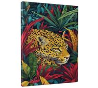 Stampa artistica da parete su tela con leopardo della giungla, stampa con gatto selvatico giallo e nero, decorazione esotica per la casa per soggiorno, camera da letto, ufficio, senza cornice, 20 x 30