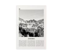 Stampa artistica da parete su tela con mappa della città di Andorra in bianco e nero, La Vella, Paesaggio della città dell'Europa, poster e stampe artistiche per camera da letto e ufficio, 50 x 75 cm