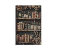 Stampa artistica da parete su tela con mensole da farmacia, con barattoli di erbe aromatiche, decorazione artistica da parete per soggiorno, camera da letto, bagno, ufficio, casa, 50 x 75 cm