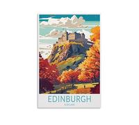 Stampa artistica da parete su tela con paesaggio vintage di Edimburgo, Scozia, 30 x 45 cm, poster decorativo moderno per camera da letto