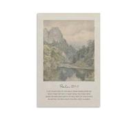 Stampa artistica da parete su tela con salmo delle Scritture, stile vintage, montagna, lago, per soggiorno, camera da letto, bagno, ufficio, casa, 30 x 45 cm