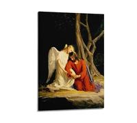 Stampa artistica da parete su tela con scritta in lingua inglese "Christ in the Garden of Getsemani" di Heinrich Hofmann, stampa artistica da parete, decorazione per la casa, 30 x 45 cm