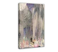 Stampa artistica da parete su tela con stampa artistica da parete di Kay Nielsen delle dodici principesse danzanti in polvere e Crinolina, 30 x 45 cm