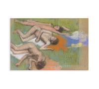 Stampa artistica da parete su tela con stampa di Edgar Degas, con scritta "Après Le Bain, Trois Femmes Nues", per casa, scuola, ufficio, senza cornice, 50,8 x 76,2 cm