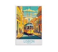Stampa artistica da parete su tela con stampa di Lisbona, Portogallo, stile vintage, 20 x 30 cm, poster decorativo moderno per camera da letto