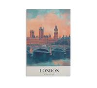 Stampa artistica da parete su tela con stampa di Londra, viaggi in Inghilterra, per soggiorno, camera da letto, bagno, ufficio, decorazione per la casa, 50 x 75 cm