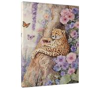 Stampa artistica da parete su tela con stampa floreale leopardata viola pesca, decorazione primaverile per soggiorno, camera da letto, galleria, senza cornice, 20,3 x 30,5 cm
