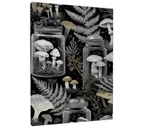 Stampa artistica da parete su tela con vaso di funghi, stampa botanica nera e oro, decorazione astratta della natura per soggiorno, camera da letto, cucina, ufficio, opera d'arte incorniciata 40,6 x