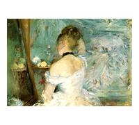 Stampa artistica da parete su tela di alta qualità, 1875 Berthe Morisot Jeune Femme a sa toilette, peinure hile sur toile, 127 x 101 cm, pronta da incorniciare, ideale per la casa o l'ufficio, ottima