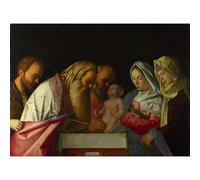 Stampa artistica da parete su tela di alta qualità - Laboratorio di Giovanni Bellini - La circoncisione - 127 x 101 cm | pronta da incorniciare | Ideale per arredamento casa o ufficio | Ottima idea