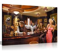 Stampa artistica da parete su tela di Marilyn Monroe Elvis Presley James Dean In Bar, Hollywood, 30 x 20 cm