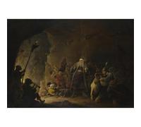 Stampa artistica da parete su tela di qualità - David Teniers the Younger - The Rich Man being led to Hell - 127 x 101 cm | Pronta da incorniciare | Ideale per la casa o l'ufficio | Ottima idea