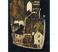 Stampa artistica da parete su tela di qualità - Egon Schiele - Città sul fiume Blu III - 76 x 101 cm | Pronta da incorniciare | Ideale per la decorazione della casa o dell'ufficio | Ottima idea