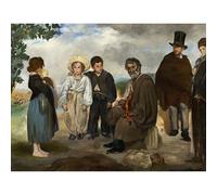 Stampa artistica da parete su tela di qualità - Manet - Il vecchio musicista - 76 x 101 cm | pronta da incorniciare | Ideale per la decorazione della casa o dell'ufficio | Ottima idea